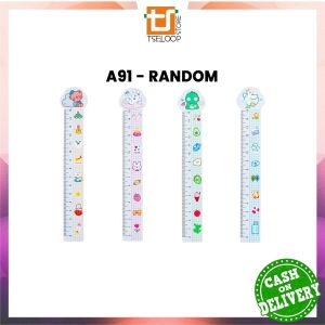 OFM-A91 Penggaris Plastik 15cm Anak Pelajar Karakter Lucu Alat Tulis Sekolah / Plastic Ruler Cartoon