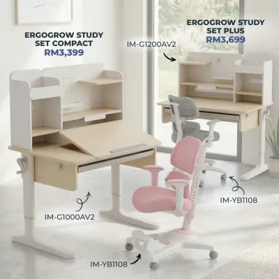 [Bundle Deals] Impact Kids Ergonomic Study Desk 1000mm And Chair Set [Chair & Length Options Available]