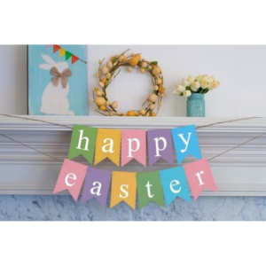 Dây cờ trang trí lễ phục sinh nhiều màu đẹp Easter Banner lps12