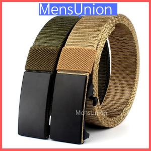 WITH VIDEO Mens Canvas Belt Outdoor Tactical Adjustable Automatic Buckle Heavy Duty Metal Series Perfect Gift For Love One Casual Wear Long Lasting Military Army Tali Pinggang Lelaki [Msia Stock]