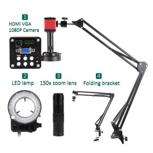Kuaiqu Camera kính hiển vi một mắt Video Kỹ Thuật Số VGA USB HDMI số 48mp 13MP 4k continus Zoom 180X 130x 150x dụng cụ sửa chữa điện thoại hàn gắn chữ C