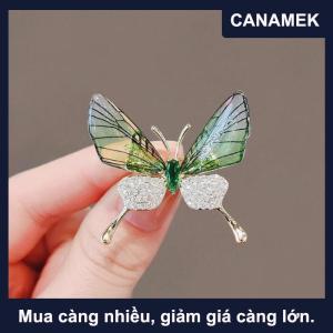 【CANAMEK】 Chống cháy nổ bướm Trâm côn trùng Corsage phụ kiện của phụ nữ Acrylic trong suốt cánh cao cấp quần áo Pin