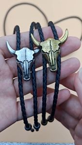 Ties for Men Cowboy Garment Accessories Adjustable Bull Head Western Cowboy Bolo Pendant Necklace