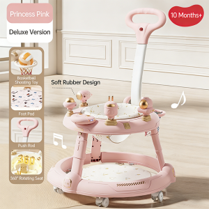 Baby Walker With Basket Adjustable Heights Foldable With Music & Safety Handle Pejalan kaki bayi学步车