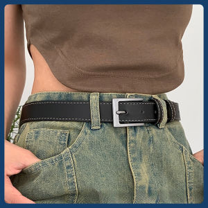 Panda SJK Belt untuk wanita kulit Punk Waistband kasual Hip Hop hitam tali jarum Buckle perempuan Jeans seluar aksesori pakaian tali pinggang perempuan