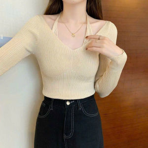 Áo len nữ tay dài Cổ Thuyền phối dây lên cổ sành điệu - LCXA213