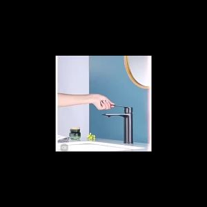 SXH Copper core long flat single-hole hot and cold water basin faucet for bathroom washbasin