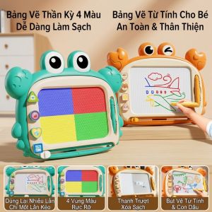 Bảng Vẽ Từ Tính Hình Chú Cua Bảng Xóa Kéo Thông Minh 4 Màu Cho Bé