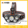 AumoPro ไฟหน้ากันน้ำไฟหน้าชาร์จได้5ไฟฉายคาดศีรษะ LED สว่างสุดๆ,ไฟฉายคาดศีรษะกันน้ำไฟฉายติดศีรษะสำหรับออกค่ายวิ่งกลางแจ้งใช้ไฟฉายติดศีรษะ1ชิ้น. 