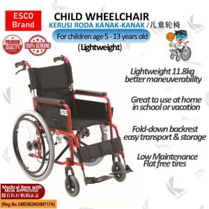 Esco Child Wheelchair/Pediatric Wheelchair/Kerusi Roda Ringan untuk Kanak-Kanak/儿童/少年轮椅