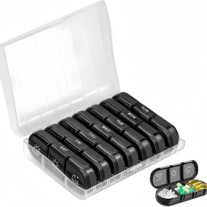 1 Week Portable Pill Box 7 days Organizer 21 grids 3 Times One Day Easy Medication Management