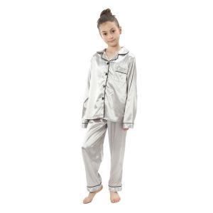 Christmas Pajamas for Boys Girls Red Green Gold Pijamas 2-13 Years Kids Sleepwear Children Satin Pyajams Toddler Silky Nightwear2026