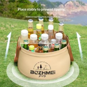 VINTLOOK Portable Foldable Outdoor Bucket for Camping Washing and Picnics – Stable Base Large Capacity Easy to Carry