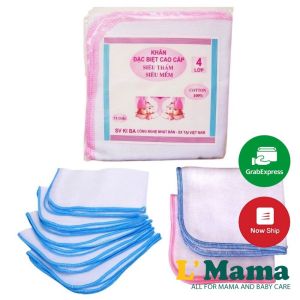 Khăn Xô Sữa Cao Cấp Kiba Set 10 Siêu Thấm Cho Bé Khăn Sữa 2 Lớp 3 Lớp 4 Lớp