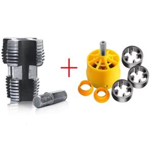 Electric Drill Compatible Pipe Threading Kit PVC Pipe Threader Thread Maker Tool Set with Various Die Size 1/2" 3/4" 1"