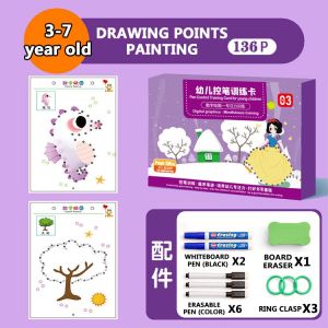 136 Page Tracing Book For Kids Training Coloring Book Erasable Writing Materials For Kid Educational Training Learning Books