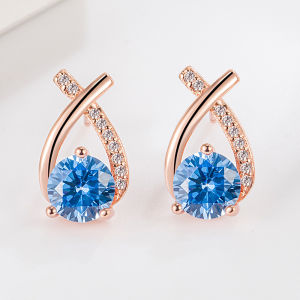 s925 Silver internet-famous fish tail cross earrings for women high-end and elegant earrings versatile Korean style zirconia ear accessories