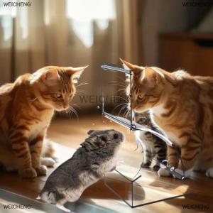 [COD] WEICHENG Pet Hamster Thỏ Sóc Thực Phẩm Dispenser Trung Chuyển Nhựa Rõ Ràng Tự Động Pet Trung Chuyển Cho Hamster Guinea Lợn Thực Phẩm Bát Container