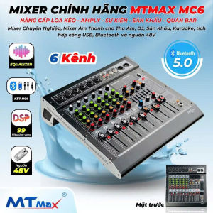 Tặng dây Mixer Nâng cấp dàn âm thanh MC6 - 6 Kênh chuyên nghiệp Chỉnh EQualizer 99 Hiệu Ứng Vang DSP