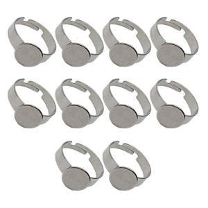 10 cái thép không gỉ nhẫn có thể điều chỉnh nền tảng cho sáng tạo Nhẫn căn cứ hoàn hảo cho Handmade