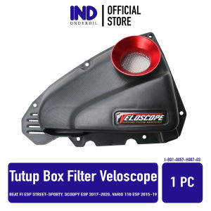 Tutup Box Filter Veloscope Rapat Bolong Beat FI eSP Street-Sporty 2014-2020 K25G-K81 & Scoopy eSP K93 2017-2020 & Vario 110 eSP 2015-2019 Cover-Penutup Box-Boks Filter-Saringan-Hawa Udara Variasi-Custom Corong Velocity Rapet Tertutup Terbuka