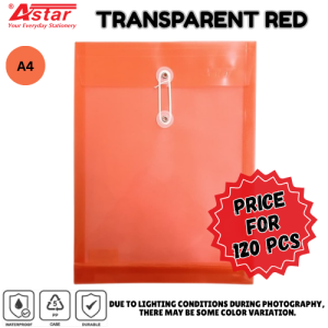 【1BOX=120PCS！！！】ASTAR A4 Fail Sampul Dokumen/Envelope File/Rope Document File/Fail Tali (EN01A)