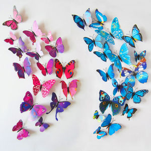 24PCS Beautiful Butterfly DIY Wall Stickers 3D Home Decors Decal Wall Art
