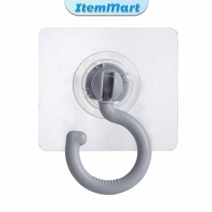 ItemMart 360° Rotating Hooks Traceless and No Punching Self-adhesive Wall Hanging Hook