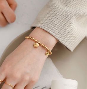 Gelang Titanium HOKI Keberuntungan model rantai koin perhiasan Gelang Anti karat