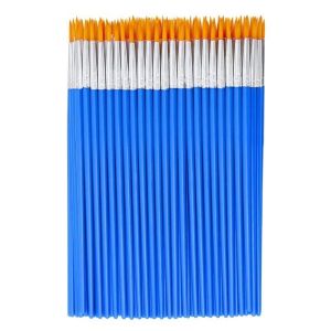 [Local Shipment]100pcs Small Flat Paint Brushes Nylon Hair Painting Flat Brushes Acrylic Watercolor Flat Brushes Pointed-tip brush