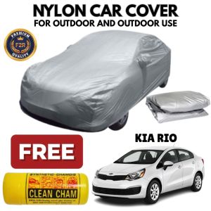 Waterproof Nylon Car Cover for Kia Rio Portable & Easy to Use for Hatchback Cars With Clean Cham