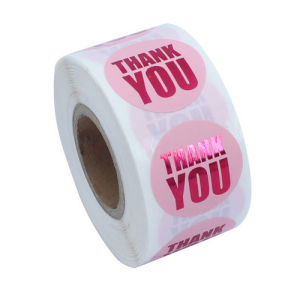 Sticker Label Thank You Dekoratif Stiker Polymas Foil (1 Roll/ ±500 pcs)