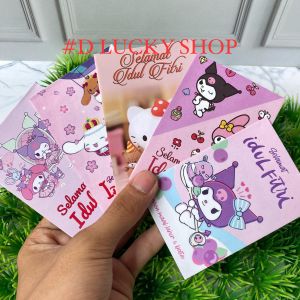 Amplop lebaran aesthetic lucu pendek aneka motif random per 5 pcs murah