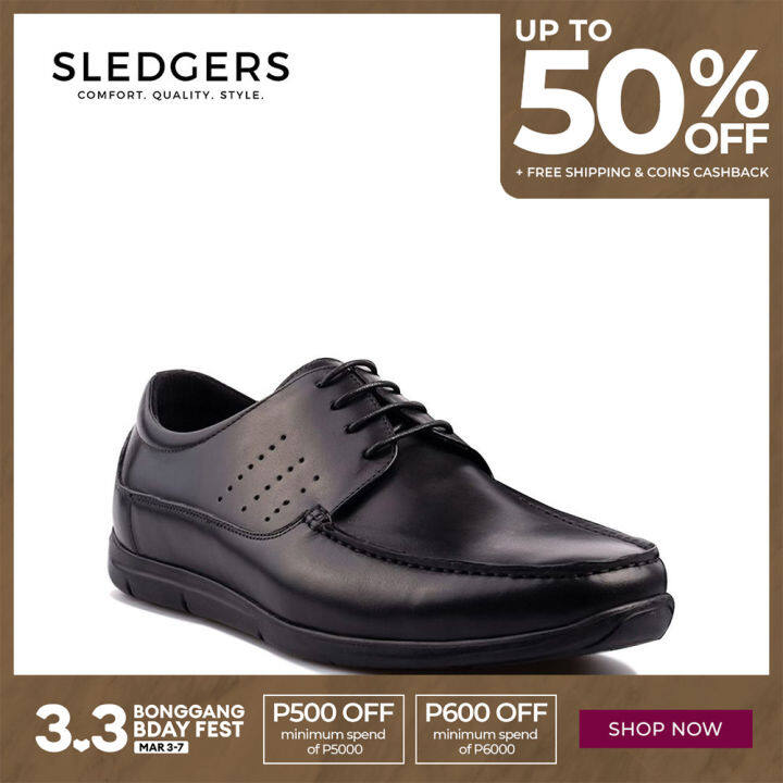 Sledgers Parish Black Mens Derby Shoes | Lazada PH