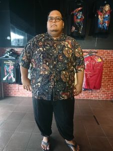 Floral Batik Casual Shirt For Plus Size US 3XL to 8XL