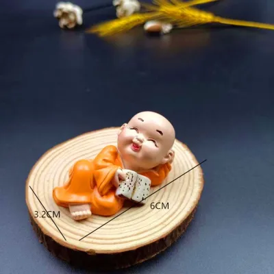 GLOWLITE Resin Mini Buddha Figurine DIY Cute Buddha Ornaments Micro Landscape Decor Exquisite Small Monk Sculpture Home Decor