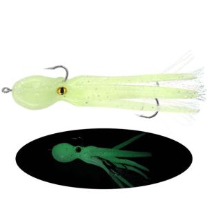 21.5g/10cm luminous squid bait bionic octopus bait octopus bait artificial soft bait with double hook bait saltwater bait jigging bait