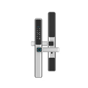 Waterproof Outdoor Fingerprint TUYA WIFI APP RFID Card Code Keyless Smart Electronic Door Lock Aluminum / Glass Sliding