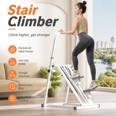 Home Gym Stair Climber Machine with Adjustable Handrail & Step Counter Non-Slip Cardio Stepper