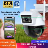 Camera Ip Yoosee Ống kính kép 2K 8MP Xoay 360 độ Tầm nhìn ban đêm hồng ngoại Theo dõi chuyển động AI