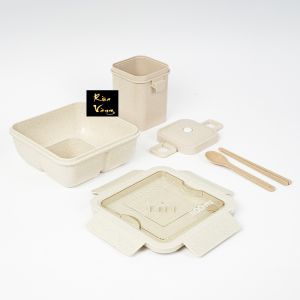 SET 2 HỘP ĐỰNG THỨC ĂN/ ĐỰNG CƠM/ ĐỰNG CANH BẰNG LÚA MẠCH GIỮ NHIỆT AN TOÀN CHO SỨC KHỎE