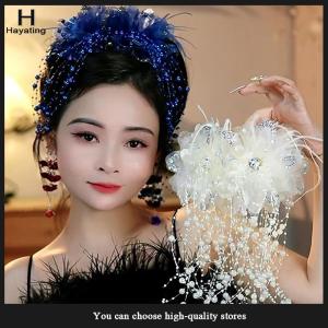 Hayating Elegant Temperament Feather Tassel Hair Clip For Women Girls Exaggerated Large Shark Clip Fashion Hair Accessories Gifts