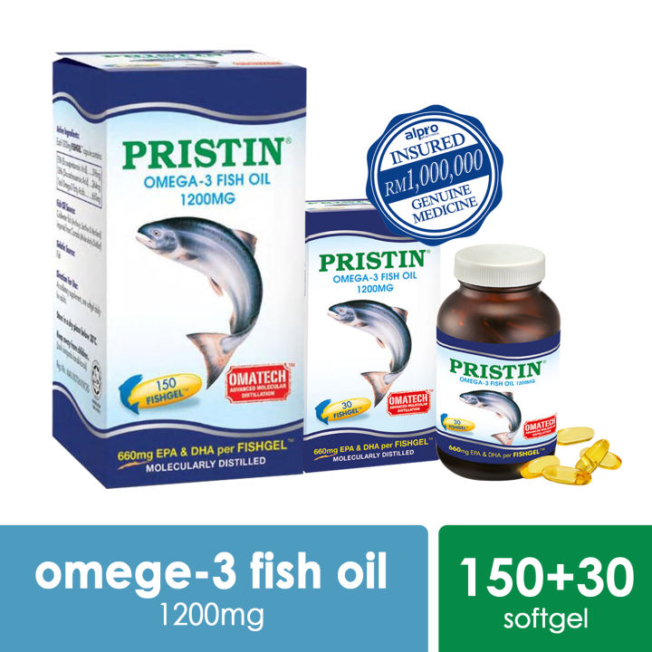 Pristin Omega-3 Fish Oil 1200mg 150s+30s- reduce inflammation ...