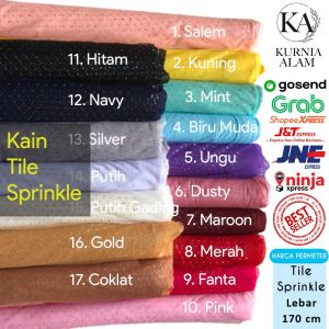 Kain Tulle Gliter Sprinkle & Tile Diamond Halus 170 cm