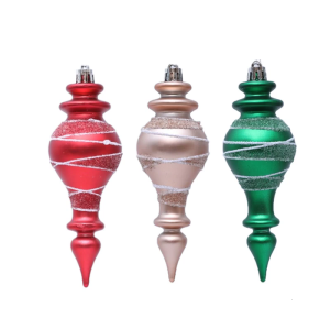 2 Boxes Creative Christmas Tree Decoration Plastic Handcrafted Elongated Pointed Ornament For Festival Atmosphere