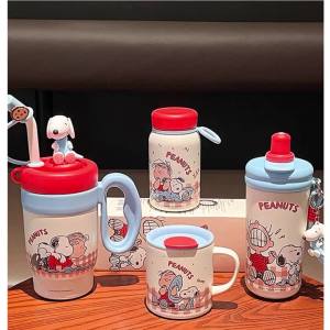 Snoopy Thermos Kawaii Cartoon Girl High Looks Straw Cup Stainless Steel Coffee Cup Accompanying Water Cup Children Birthday Gift2026