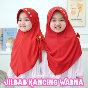 JILBAB ANAK UMUR 3 4 5 6 TAHUN KERUDUNG ANAK PAD BUSA VARIASI KANCING CANDY