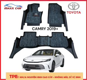 CAMRY 2019+: Thảm lót sàn MAXXCAR nhựa TPE đúc 5D cho xe TOYOTA CAMRY 2.0G& 2.5Q + Bộ rối logo Toyota