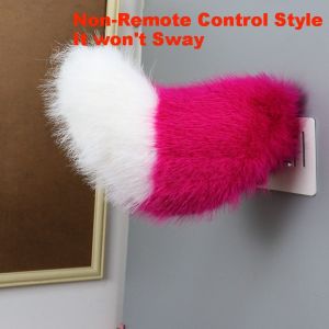 JAYQQ Rechargeable Remote Control Electric Bicycle Tail Fluffy Realistic Motorcycle Tail Ornament Cute Versatile Car Electric Wagging Tail All Vehicles