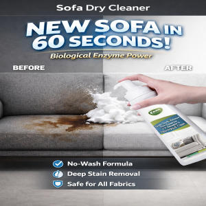 Biological Enzyme Power Sofa Dry Cleaner - Quick Deep Stain Removal Multipurpose Cleaner Safe for All Fabrics 100ml
